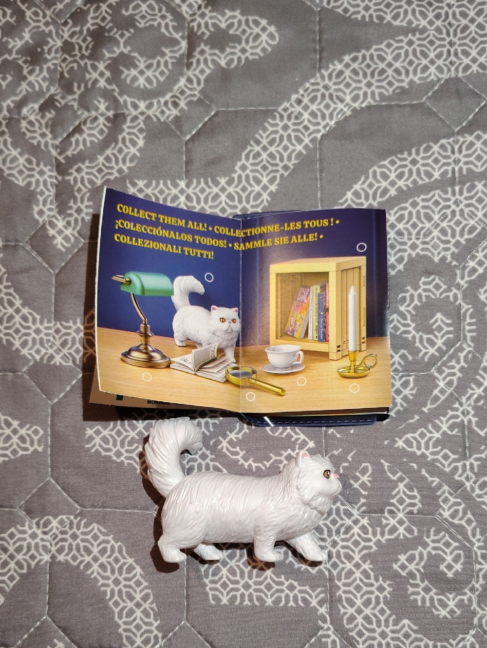 Zuru Brand White Miniature Long-Haired Cat Figurine